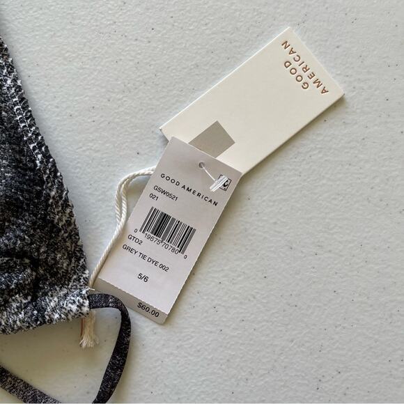 NWT Good American Tiny Ties Dye Bikini Triangle Adjustable Big Bust Swim Top - Picture 4 of 6